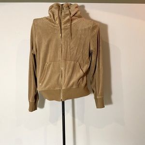 Michael Kors Gold Velour Zip Up Hoodie